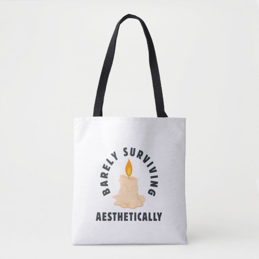 Melting Candle "Barely Surviving Aesthetically" Tote Bag (Voorkant)