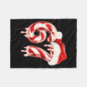 Melting Candy Cane 67 Christmas Design, Santa Hat  Fleece Deken (Voorkant (Horizontaal))