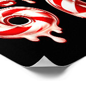 Melting Candy Cane 67 Christmas Design, Santa Hat  Poster (Hoek)
