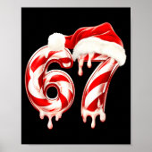 Melting Candy Cane 67 Christmas Design, Santa Hat  Poster (Voorkant)