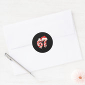 Melting Candy Cane 67 Christmas Design, Santa Hat  Ronde Sticker (Envelop)