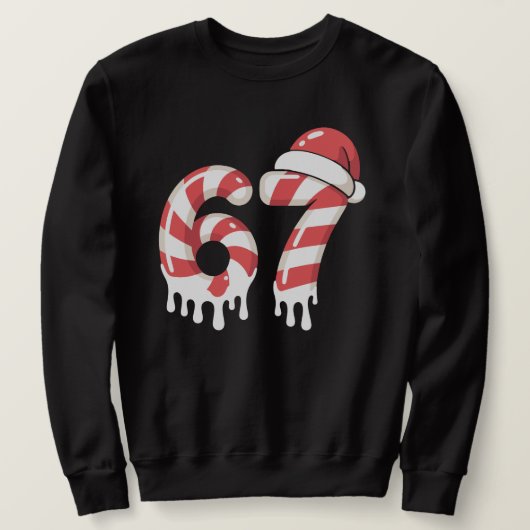 Melting Candy Cane 67 Christmas "Six Seven"  Santa Trui (Design voorkant)