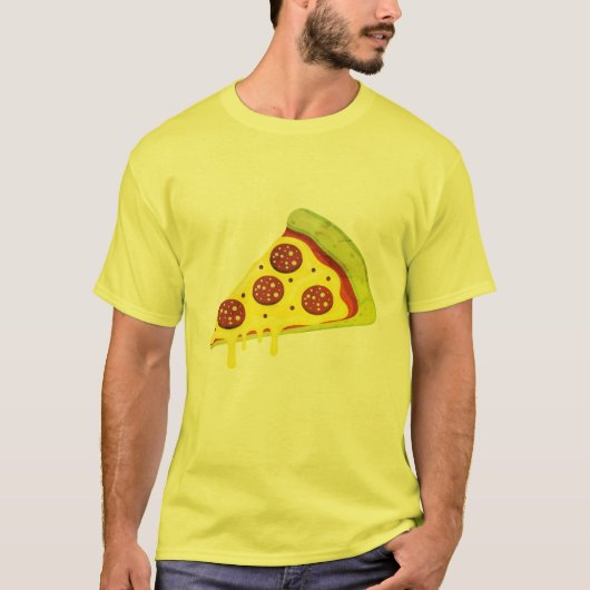 Melting Cheesy Pepperoni Pizza Slice T-shirt (Voorkant)