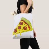 Melting Cheesy Pepperoni Pizza Slice Tote Bag (Dichtbij)