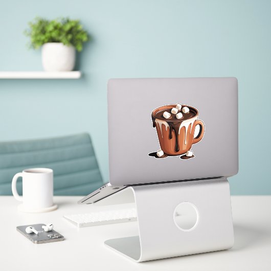 Melting Chocolate Volcano Fantasy sticker (Laptop op bureau)
