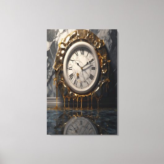 Melting Clock Canvas – Surrealistische Abstracte m (Voorkant)