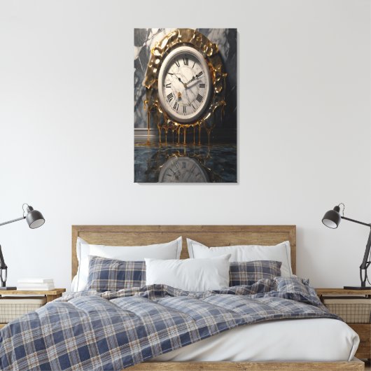 Melting Clock Canvas – Surrealistische Abstracte m (Insitu (Slaapkamer))