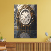 Melting Clock Canvas – Surrealistische Abstracte m Afdruk (Insitu (Woonkamer))
