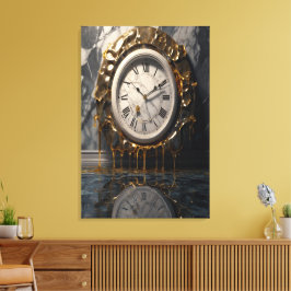 Melting Clock Canvas – Surrealistische Abstracte m Afdruk