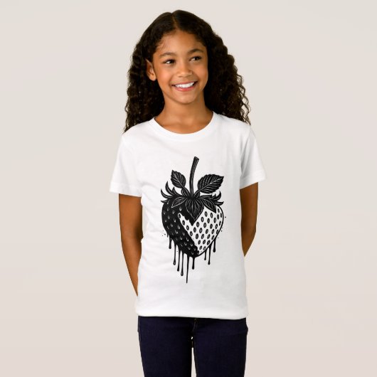 Melting Drip Strawberry Artwork T-shirt (Voorkant volledig)