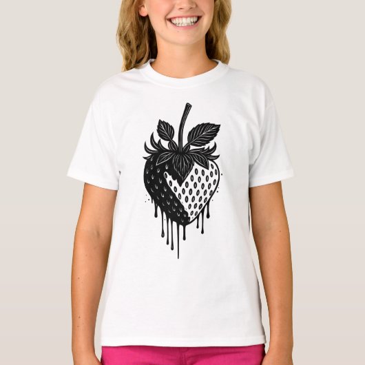 Melting Drip Strawberry Artwork T-shirt (Voorkant)