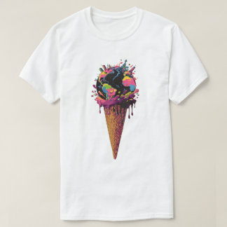 Melting Earth Ice Cream Cone - Climate Chan Tee T-shirt