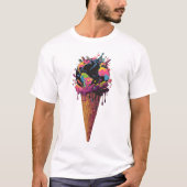 Melting Earth Ice Cream Cone - Climate Chan Tee T-shirt (Voorkant)