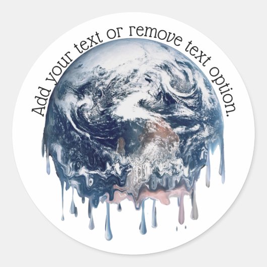 Melting Earth Ronde Sticker (Voorkant)