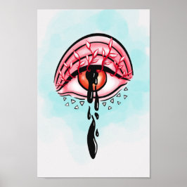 Melting Eye Psychedelic Pastel Gothic Art Poster