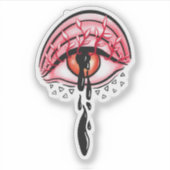 Melting Eye Psychedelic Pastel Gothic Art Sticker (Voorkant)