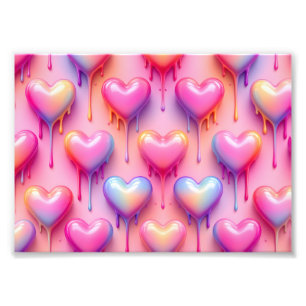 Melting Heart Art Print – Pastel Modern Love Decor Foto Afdruk