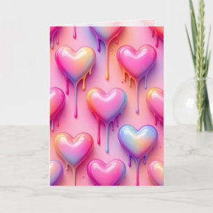 Melting Heart Greeting Card – Modern Pastel Love A Kaart