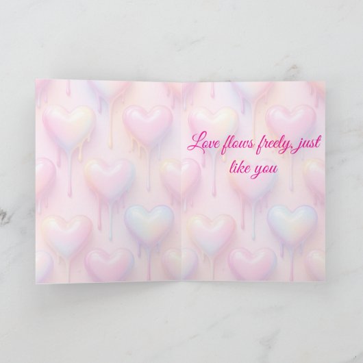 Melting Heart Greeting Card – Modern Pastel Love A Kaart (Binnen)