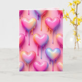 Melting Heart Greeting Card – Modern Pastel Love A Kaart (Gele Bloem)
