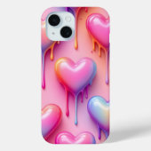 Melting Heart Phone Case – Glossy Pastel Love Desi (Achterkant)