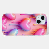Melting Heart Phone Case – Glossy Pastel Love Desi (Achterkant (horizontaal))