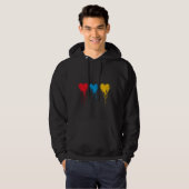 Melting Hearts Minimalist Black Hoodie (Voorkant volledig)