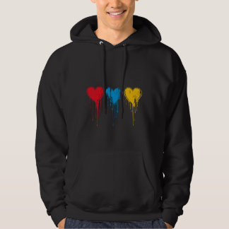 Melting Hearts Minimalist Black Hoodie