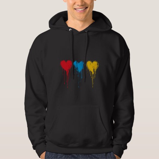 Melting Hearts Minimalist Black Hoodie (Voorkant)