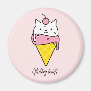 Melting Hearts - Schattigee zomerse ijskat Magneet
