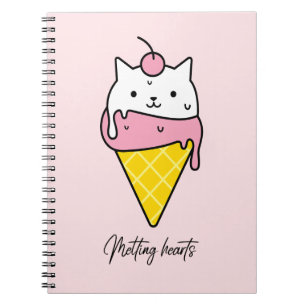 Melting Hearts - Schattigee zomerse ijskat Notitieboek