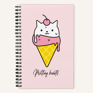 Melting Hearts - Schattigee zomerse ijskat Notitieboek