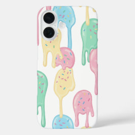 Melting Ice Cream and Sprinkles Pattern  iPhone 16 Hoesje