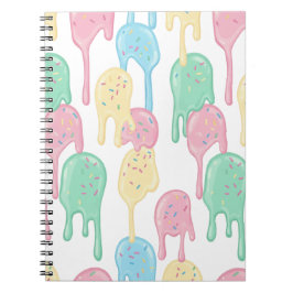 Melting Ice Cream and Sprinkles Pattern  Notitieboek