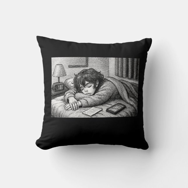 Melting Into Bed • Aesthetic Throw Pillow Kussen (Voorkant)