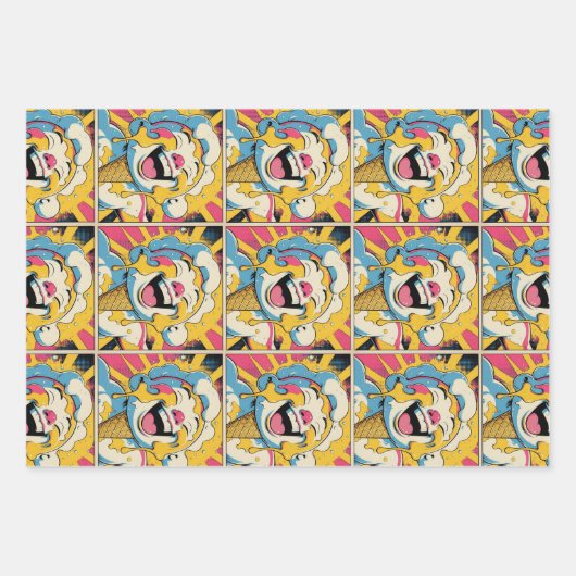 Melting Joy – Ice Cream Pop Art Explosion Inpakpapier Vel (Voorkant)
