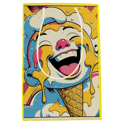Melting Joy – Ice Cream Pop Art Explosion Medium Cadeauzakje (Voorkant)