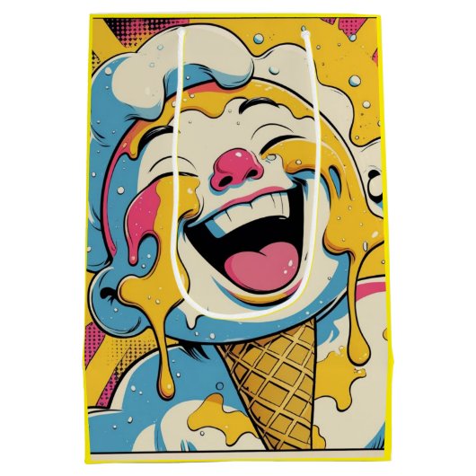 Melting Joy – Ice Cream Pop Art Explosion Medium Cadeauzakje (Achterkant)