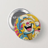Melting Joy – Ice Cream Pop Art Explosion Ronde Button 5,7 Cm (Voorkant /achterkant)