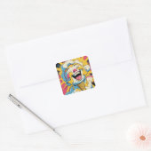 Melting Joy – Ice Cream Pop Art Explosion Vierkante Sticker (Envelop)