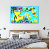 Melting Memphis Vibes III Canvas Afdruk (Insitu (Slaapkamer))