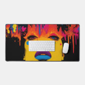 Melting Neon Muse – Psychedelic Pop Art Portrai Bureaumat (Keyboard & Muis)