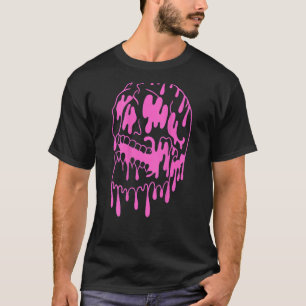 MELTING PINK SKULL Aesthetische Gothic Gothic Soft T-shirt
