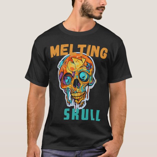 Melting Skull Art Graphic T-shirt (Voorkant)