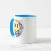 Melting Smiley Face Mug – Color Distortion Psyched Mok (Voorkant links)