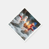 Melting Snowmen Around a Campfire Servet (Hoek)