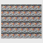 Melting Snowmen Sitting Around a Campfire Cadeaupapier (Vlak)