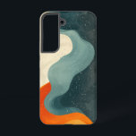 Melting Stream Telefoonhoes Samsung Galaxy Hoesje<br><div class="desc">Stromende stromen van blauwgroen en vurige oranje creëer een betoverende,  bijna vloeistofachtige abstracte compositie.</div>