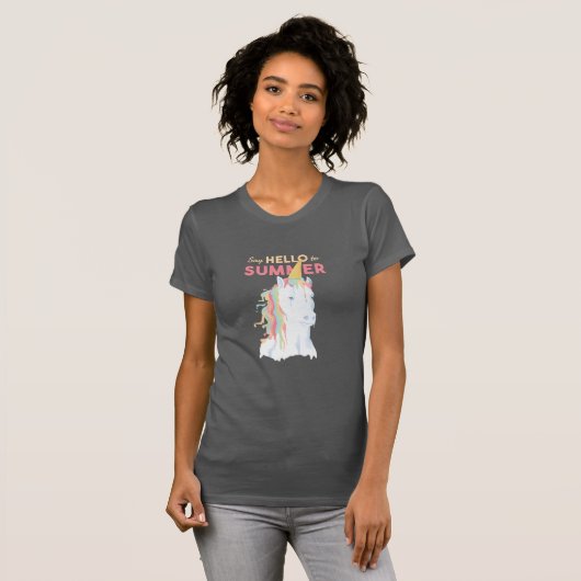 Melting Summer Unicorn T-shirt (Voorkant volledig)