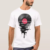 Melting Vinyl Record Retro Design T-shirt (Voorkant)